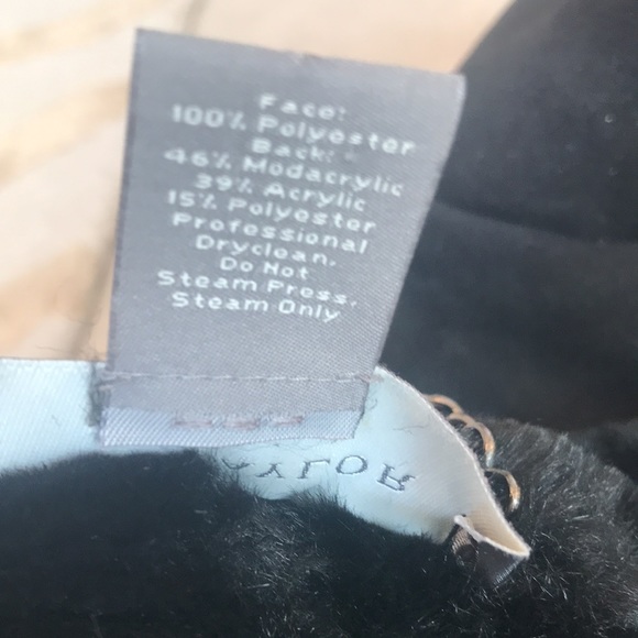 Ann Taylor black coat faux fur, suede feel Medium size - Picture 12 of 12